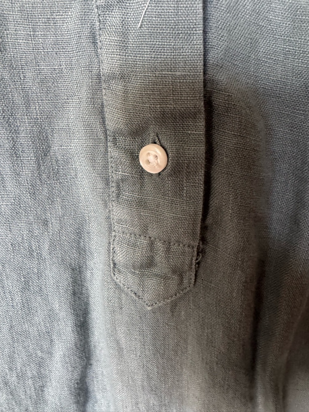 The Artist Washed Sage Midi Shirt Dress with Pocket - Picture 4 of 7